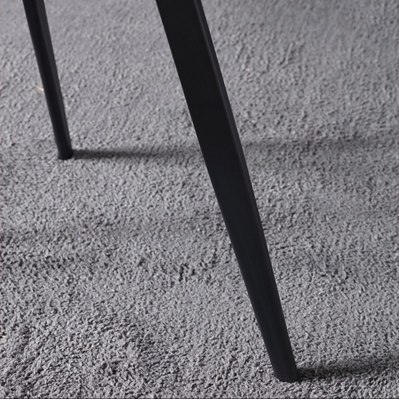 Nordic Metal Side Chair Wingback Armless Chair with Black Legs