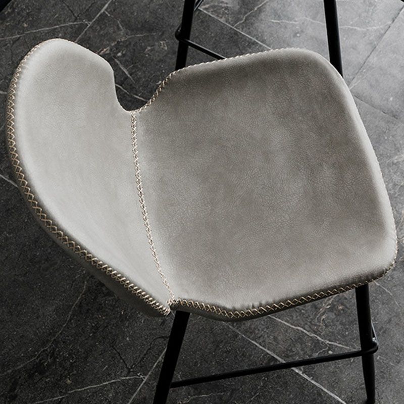Nordic Iron Simple Barstool Indoor Tall Stool with Leather Seat