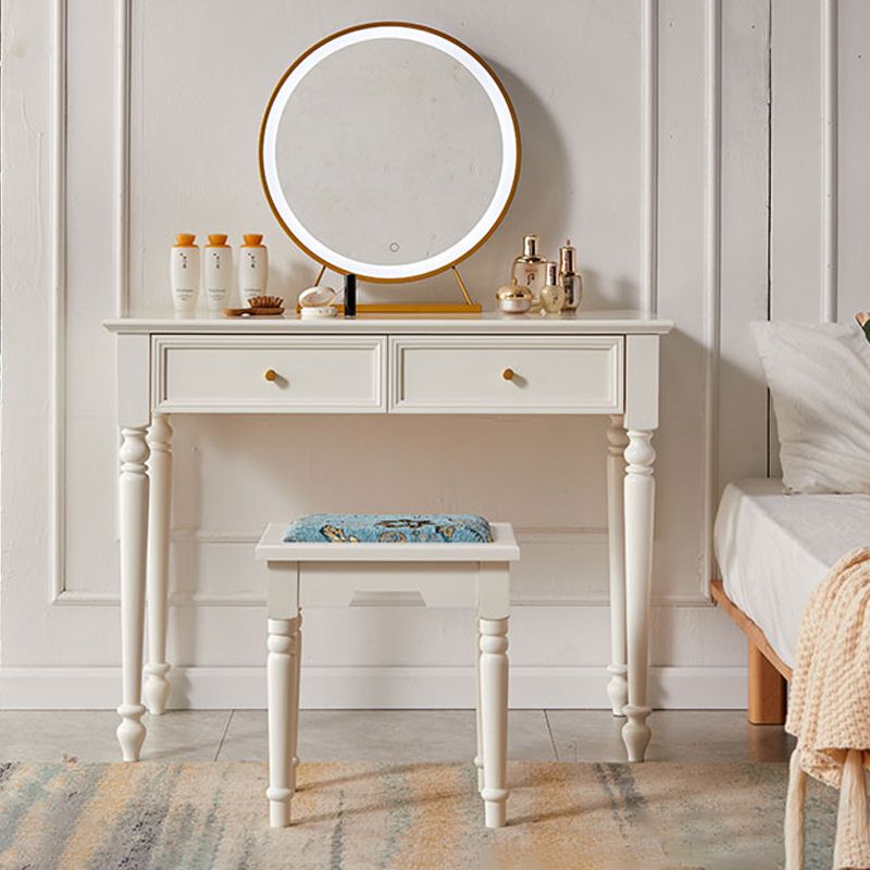 17.72" Wide Vanity Set with Drawers Solid Wood Make-up Vanity