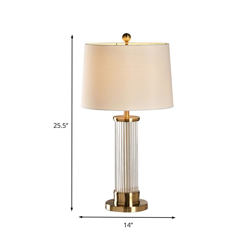 1 tête de colonne de colonne lampe modernisme Crimd Crystal Light Light en blanc pour l'étude
