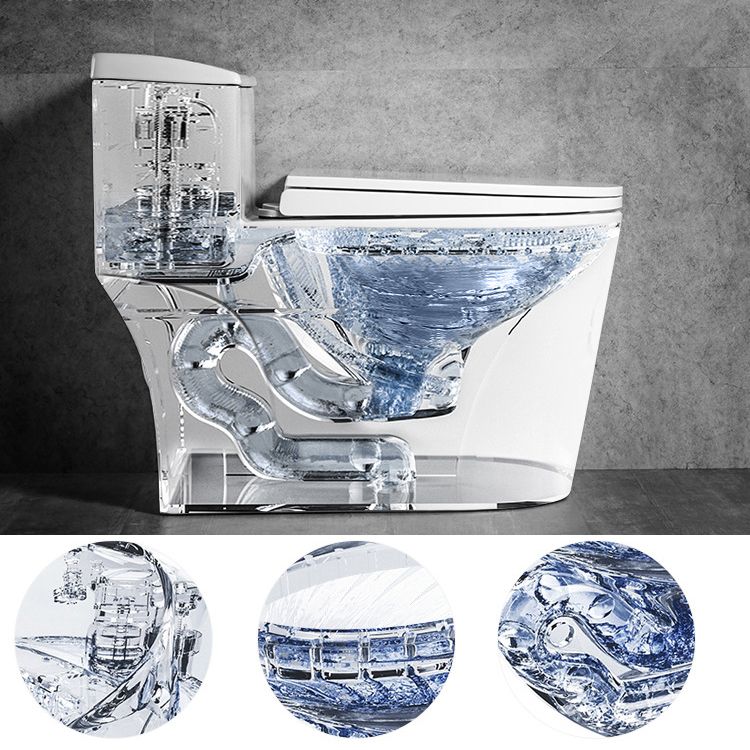 Modern 1-Piece Toilet Bowl White Urine Toilet with Slow Close Seat for Bathroom