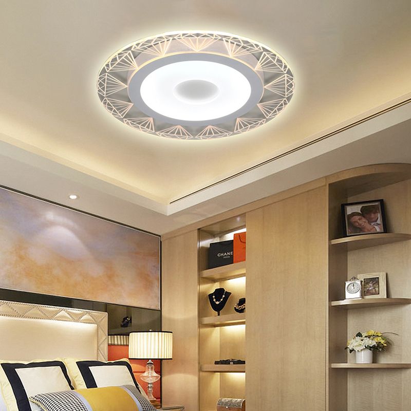 Ruitvormige plafondlamp modern acryl 8"/16,5"/20,5" brede LED woonkamer inbouwlamp in warm/wit licht