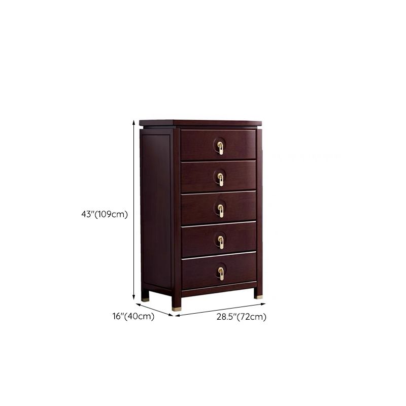 Mid-Century Modern Chest Rectangle with Drawer Solid Wood Straight Legs Accent Chest