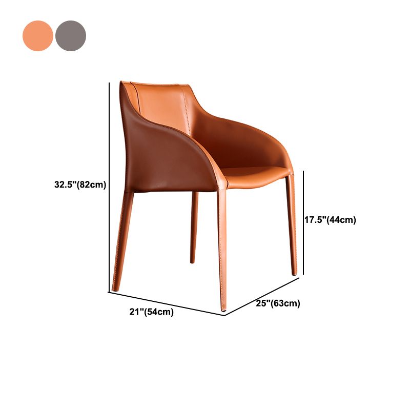 Faux Leather Dining Chairs Modern Dining Arm Chair for Kitchen