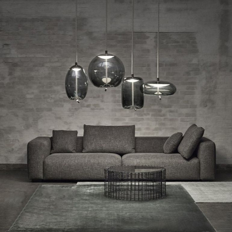 1 Light Mason Jar Pendant Light Modern Hand Blown Glass Shade Hanging Lamp for Living Room