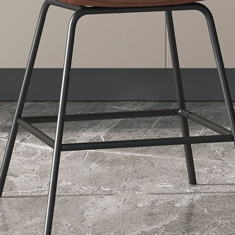Leather Contemporary Counter & Bar Stools Matte Finish Indoor Stools with Metal Frame