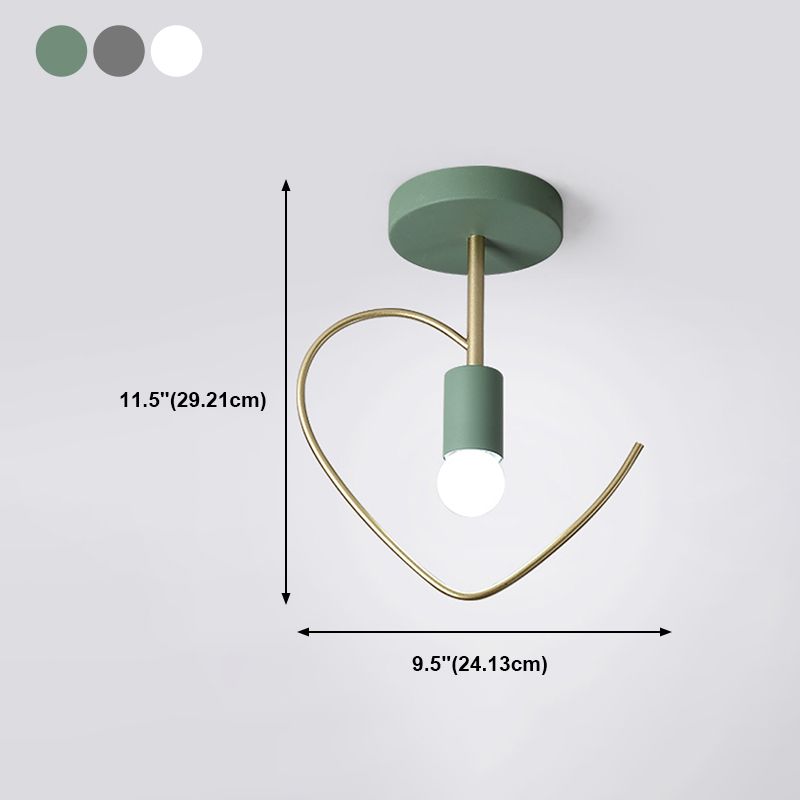 Metal Unique Shade Flush Ceiling Light Modern Style 1 Light Flush Mount Fixture