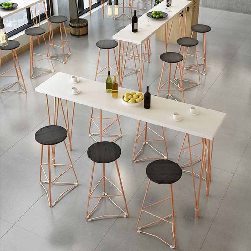 Glam Bar-height Table with Metal Base 41.3-inch Height Table Top Bar Table for Patio