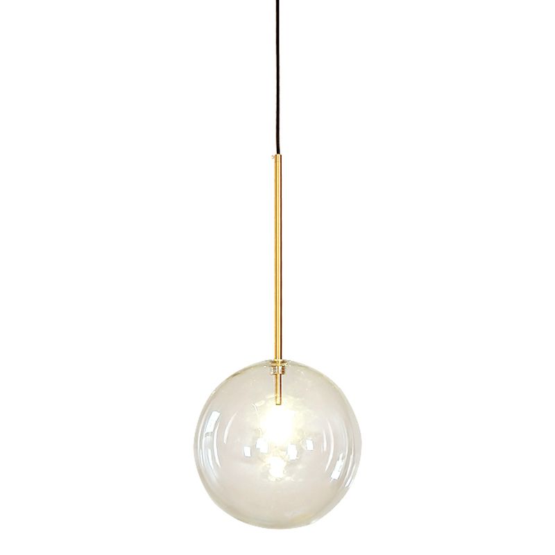Moderne globale Hanglampenstange klare Glasanhänger Deckenleuchte mit 1 Licht