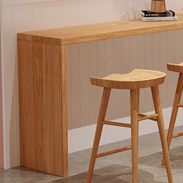 Modern Rectangle Solid Wood Bar Table Set 1/2/5/9 Pieces Counter Table with High Stools