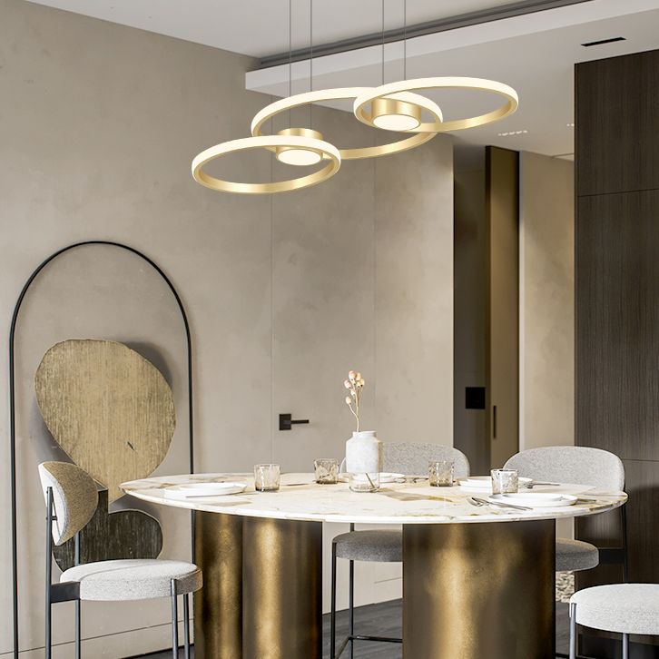 Luminaire linéaire en métal à LED Island Nouveau pendentif de plafond moderne pour salle à manger