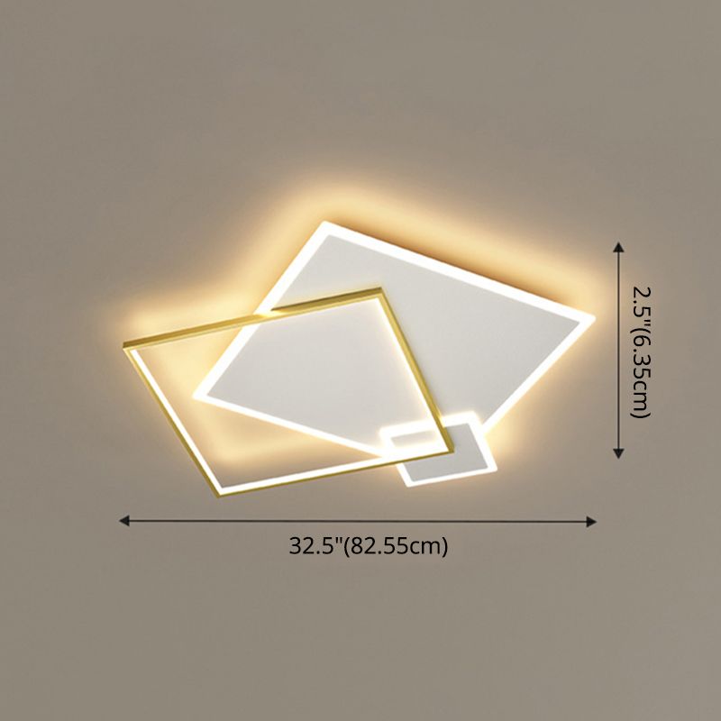 Concise Modern LED  Flush Mount Chandelier Metal Multi Quadrate Flush Light for Living Room