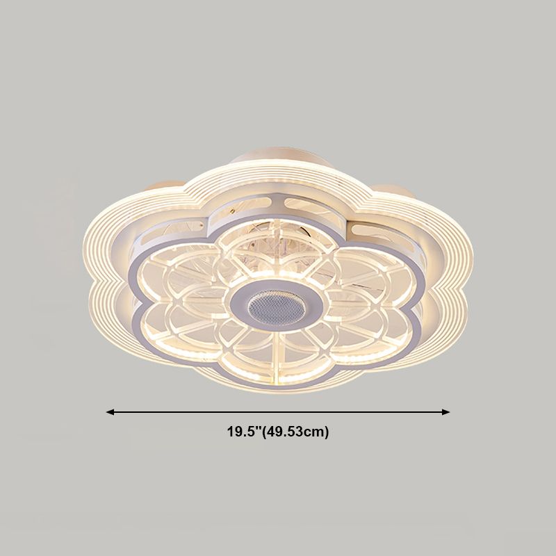 Weiße Kreis Deckenventilator Lampe Minimalistische Acryl -LED Semi Flush Mount Deckenleuchte