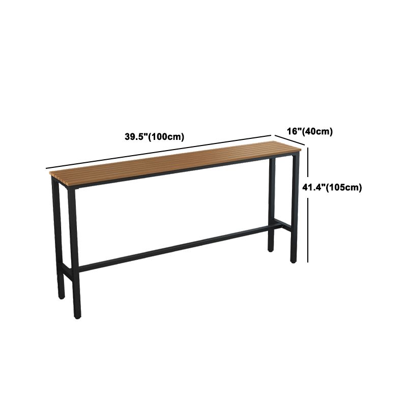 Modern Outdoor Table and Stool Set 1/5 Pieces Wood and Metal Rectangle Bistro Set