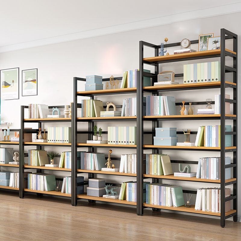 Modern Black Open Back Shelf Bookcase Shelves Included for Home Office