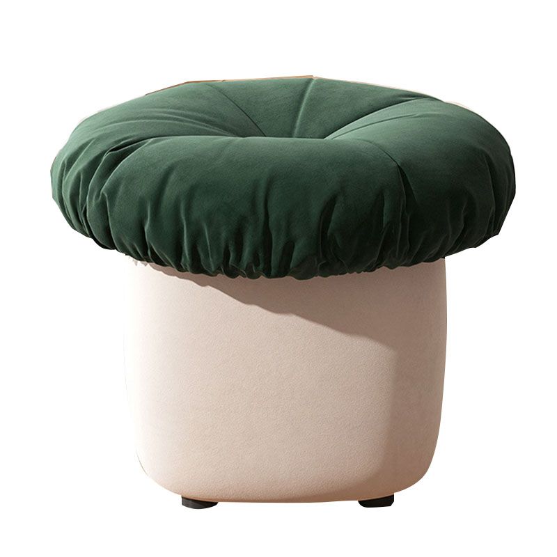 Contemporary Pouf Ottoman Cotton Upholstered Tufted Mushroom Shape Ottoman