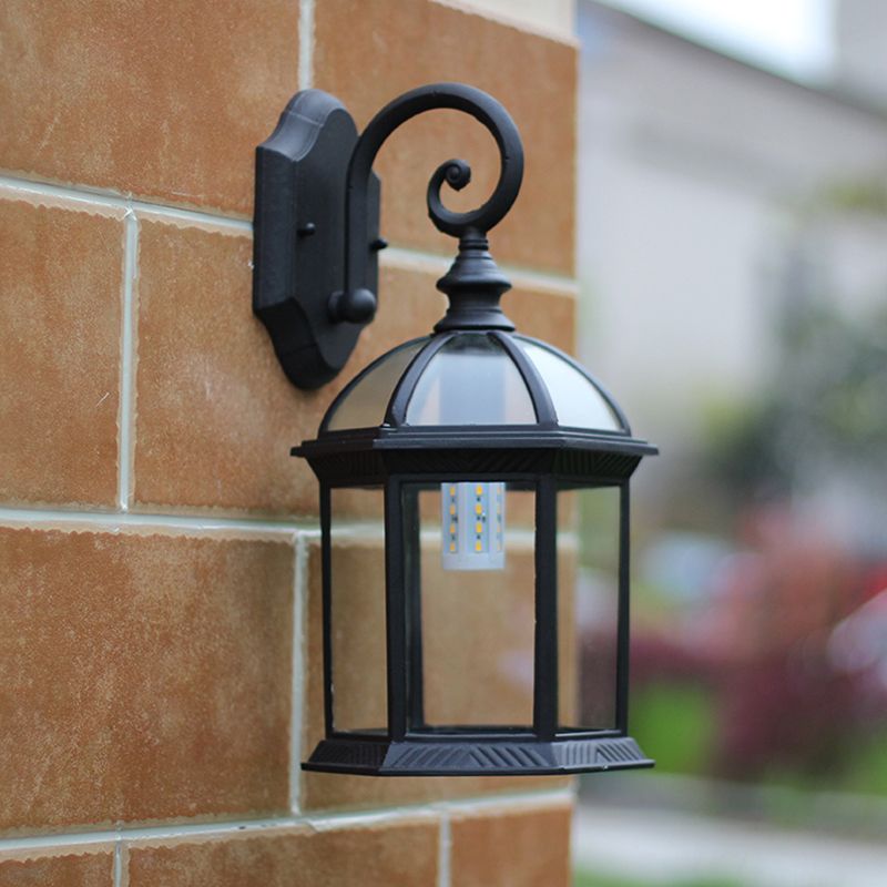 Zylinder klarer Glaswandhalterung 1-Licht Vintage Außenwandbeleuchtung