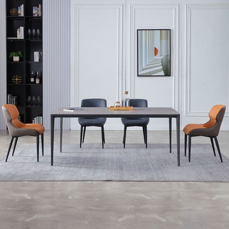 Sillas laterales de comedor de cuero de estilo industrial Sillones con brazos y respaldo (juego de 2)