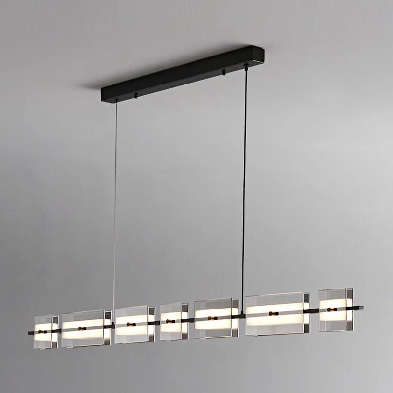 Contemporary LED Hanging Light Glass Island Light Fixture for Dining Room