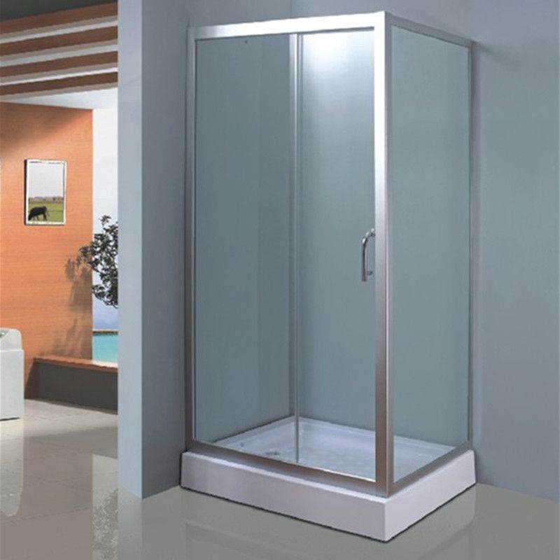 Rectangular Shower Kit Semi Frameless Tempered Glass Shower Enclosure