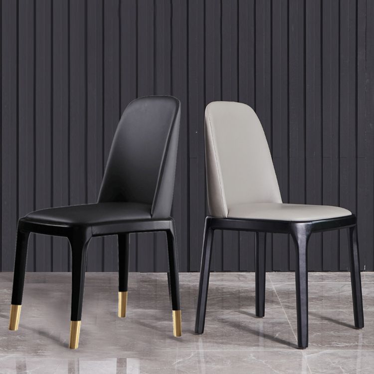 Chaise d'accélération du restaurant industriel en cuir Parsons Parsons Parsons Dining Side Side