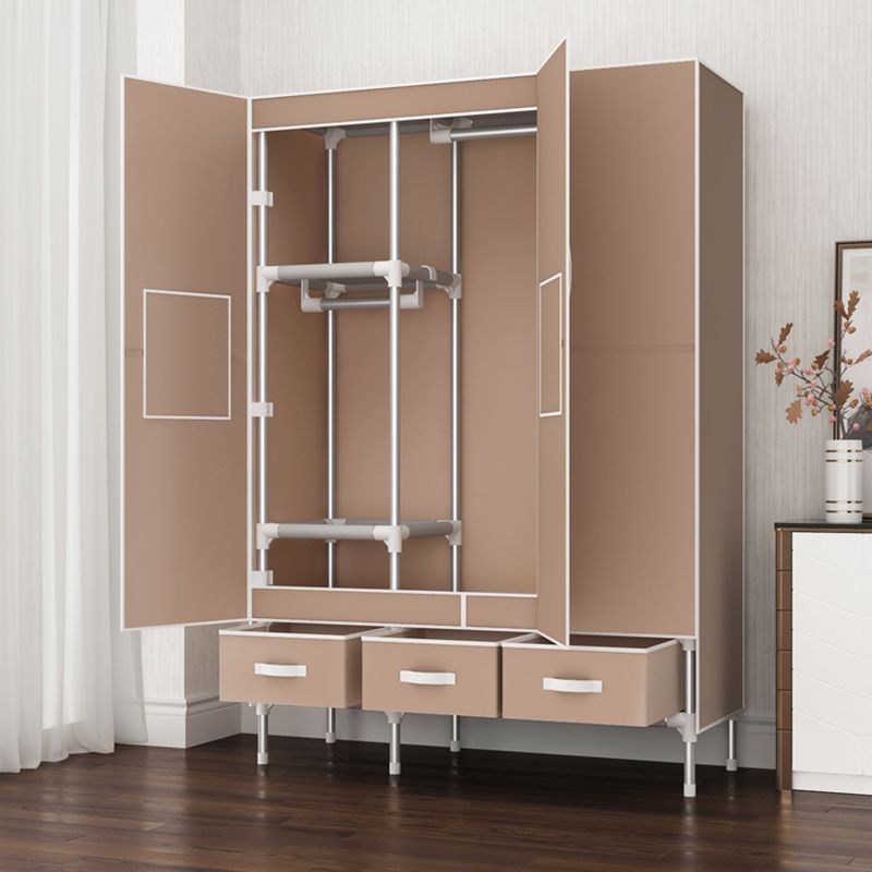 Contemporary Wardrobe Armoire Steel Wardrobe Closet with Legs for Home