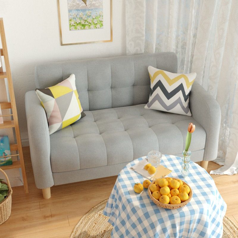 27.55" High Square Arm Sofa Chenille Sofa with Biscuit Back for Apartment