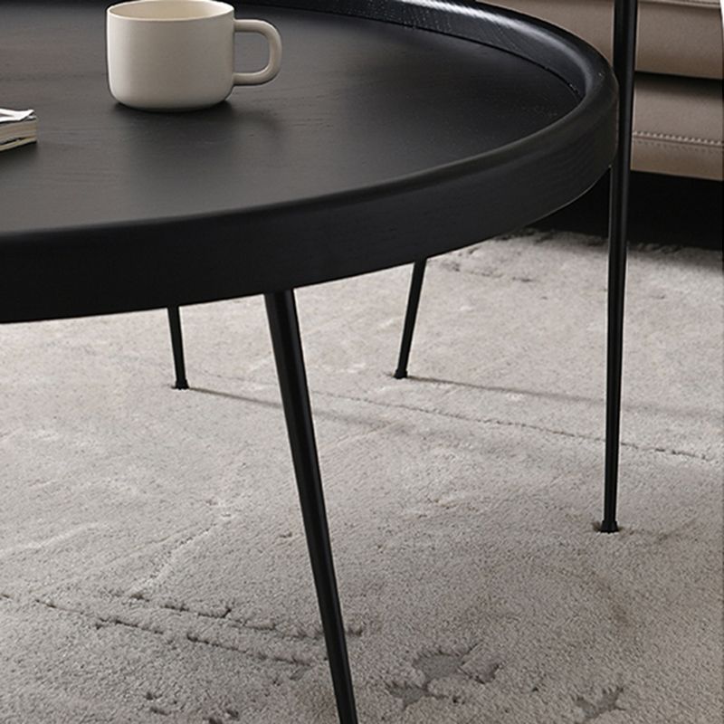 Scandinavian 3 Legs Coffee Table Round Wooden Coffee Table for Living Room