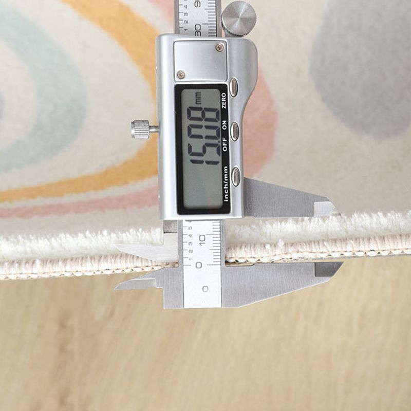 Grey Circle Carpet Polyester Modern Carpet Non-Slip Backing Carpet for Drawing Room