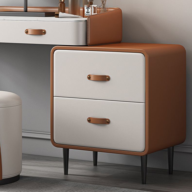 Stone Top Make-up Vanity Orange Solid Wood Vanity Dressing Table Set
