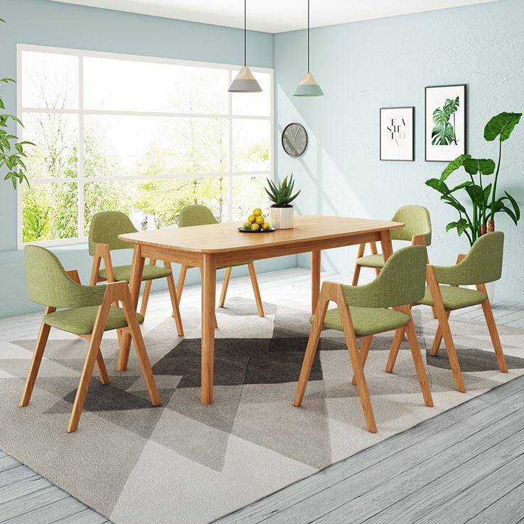 Rubberwood vaste houten eettafel 4 benen basis houten tafel voor keuken