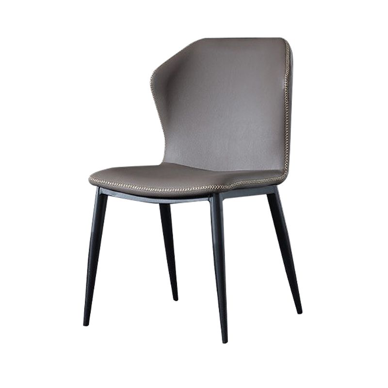 Silla sin brazos de comedor de metal contemporáneo, silla Wingback Parsons para uso doméstico