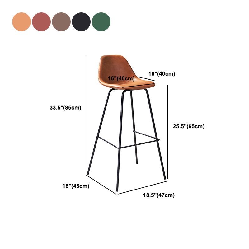 Contemporary Style Bar-stool Bucket Bar Stool with Metal Legs for Home