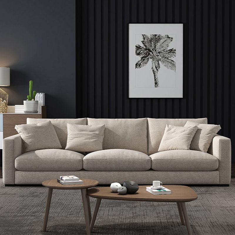 Square Armlehnen Latex/Schwamm gepolstertes Stoff Design Holzbasisofa