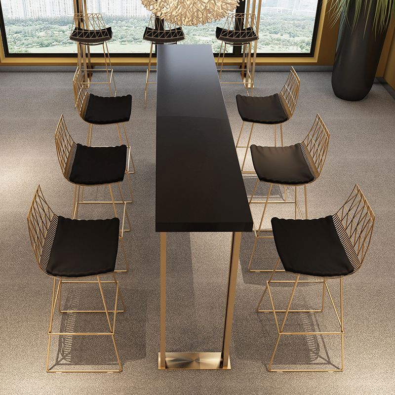 Glam Black Bar Table Set 1/2/7 Pieces Solid Wood Counter Table Set for Indoor