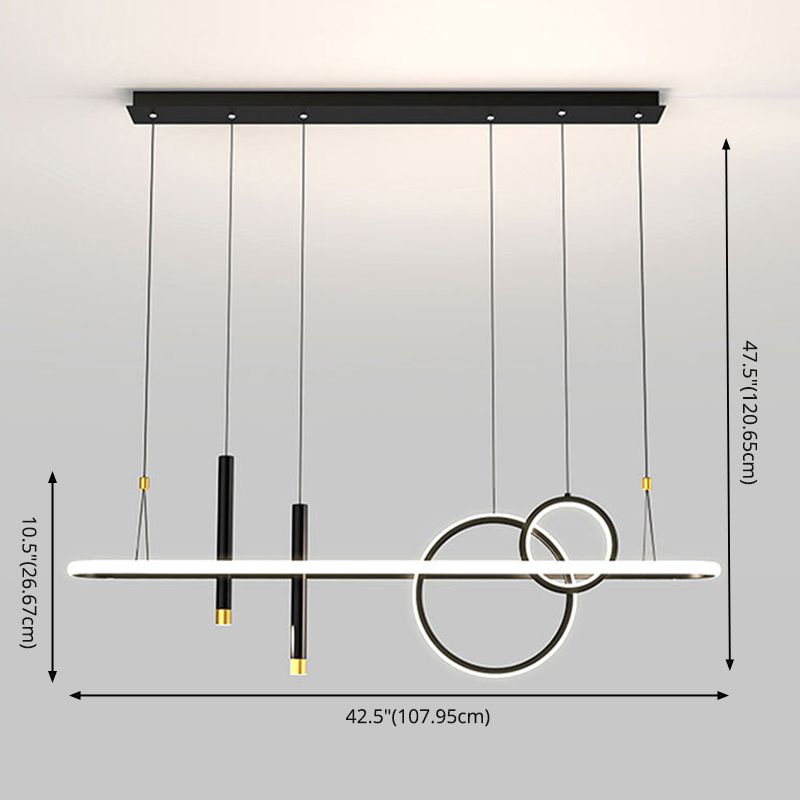 Modern Straight Bars Chandelier Lighting Fixtures Metal Chandelier Lamp