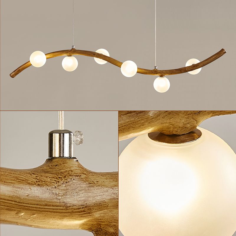 Simple Chandelier Glass Six Head Pendant Lighting Fixtures for Dining-table
