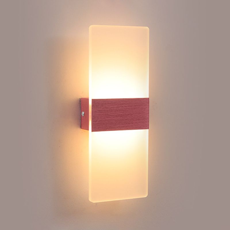Lámpara de pared LED acrílica rectangular de aluminio cepillada estilo contemporáneo Simplicidad de apliques de interior para pasillo del pasillo