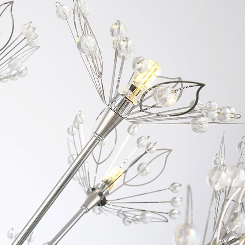 Modern Style Chandelier Light Crystal Sphere Multi Head Pendant Light for Living Room