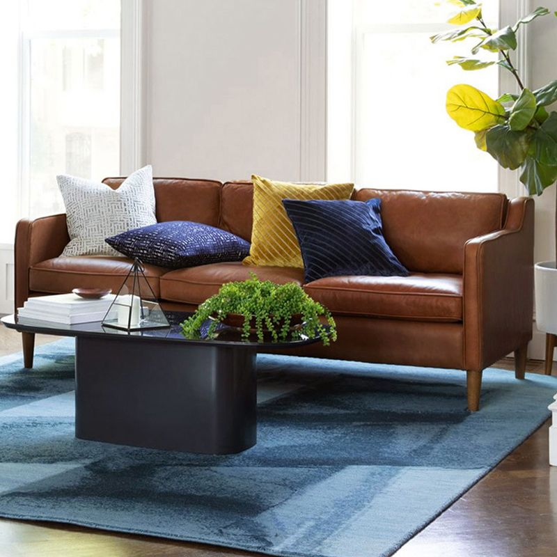 Faux Leather 35,43 "Haute Courette de coussins à 3 places Resicace