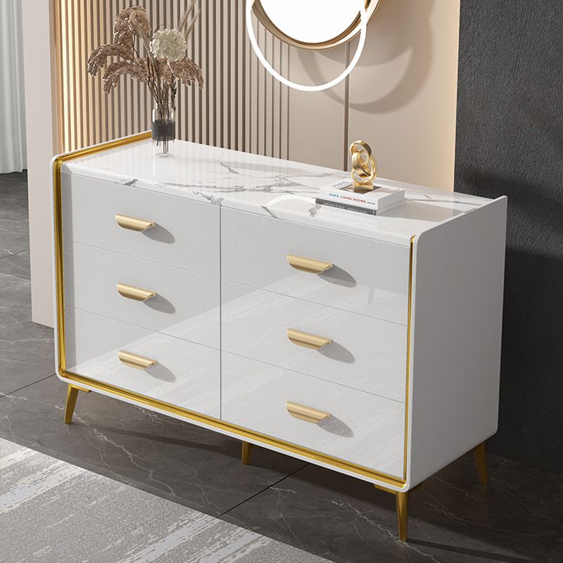 Glam Style Gold Storage Chest Dresser Wooden Chest with Multi Drawers