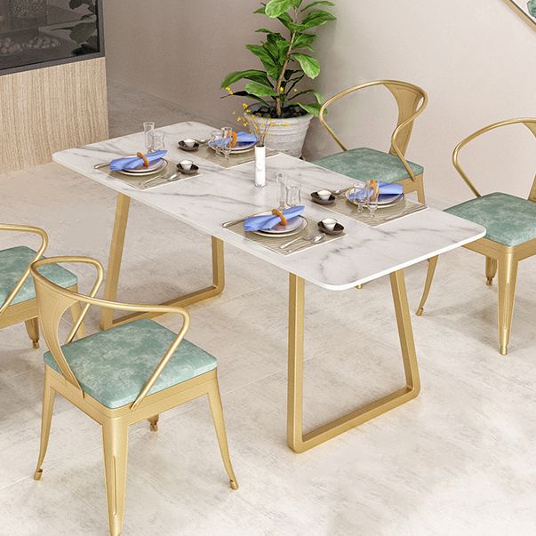 Marble Sled Base Dining Collection Industrial Style Dining Table for Home