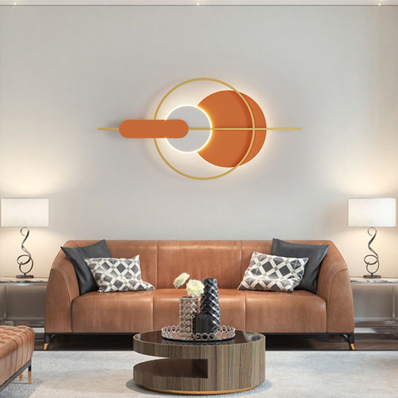 Geometry Shape Metal Wall Lights Modern Style 2 Light Wall Sconce Lights