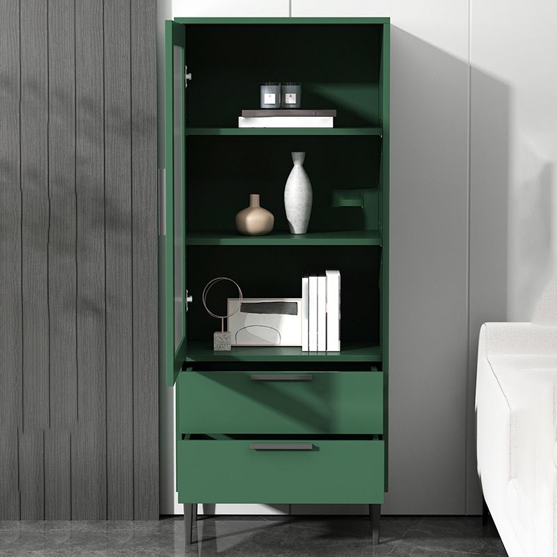 Contemporary Bar Pulls Accent Chest in White/ Blue/ Green with Steel Legs