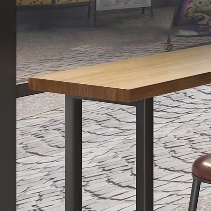 Modern 1/7 Pieces Bar Table Set Rectangle Wood Counter Table with Stools