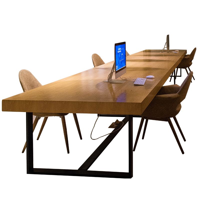 Industrial Rectangular Office Desk Solid Wood Home Writing Desk