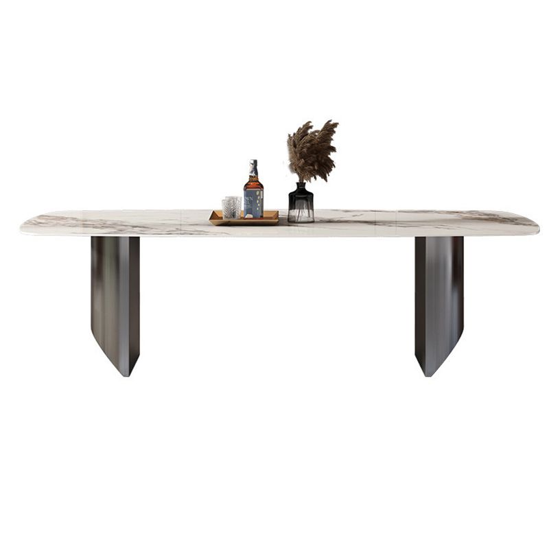 Contemporary Style 1/3/4/6/7/8 Pieces Dining Chairs Set Rectangle Stone Furniture in Gray