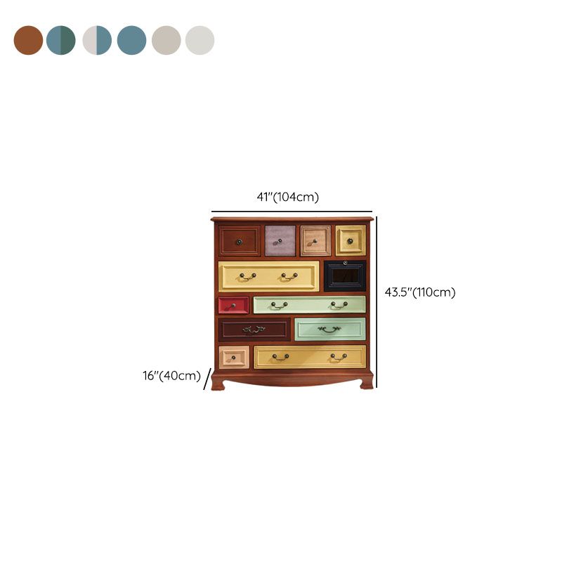 Bedroom Nautical Chest Solid Wood Storage Chest with Drawers