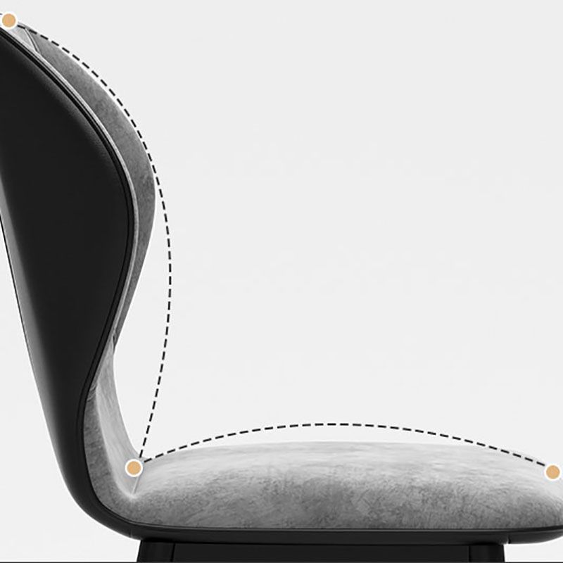 Silla de comedor de metal de estilo escandinavo, silla individual de comedor con respaldo lateral