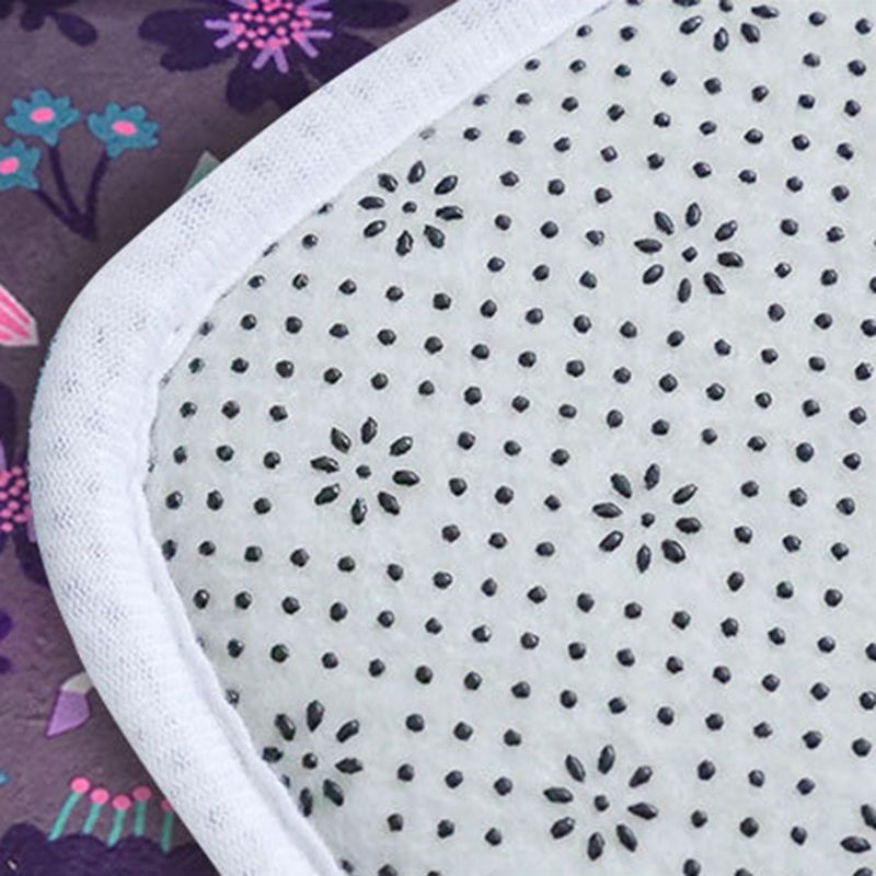 Round Green Tone Tropical Indoor Rug Polyester Leaves Print Rug Non-Slip Backing Indoor Rug for Living Room